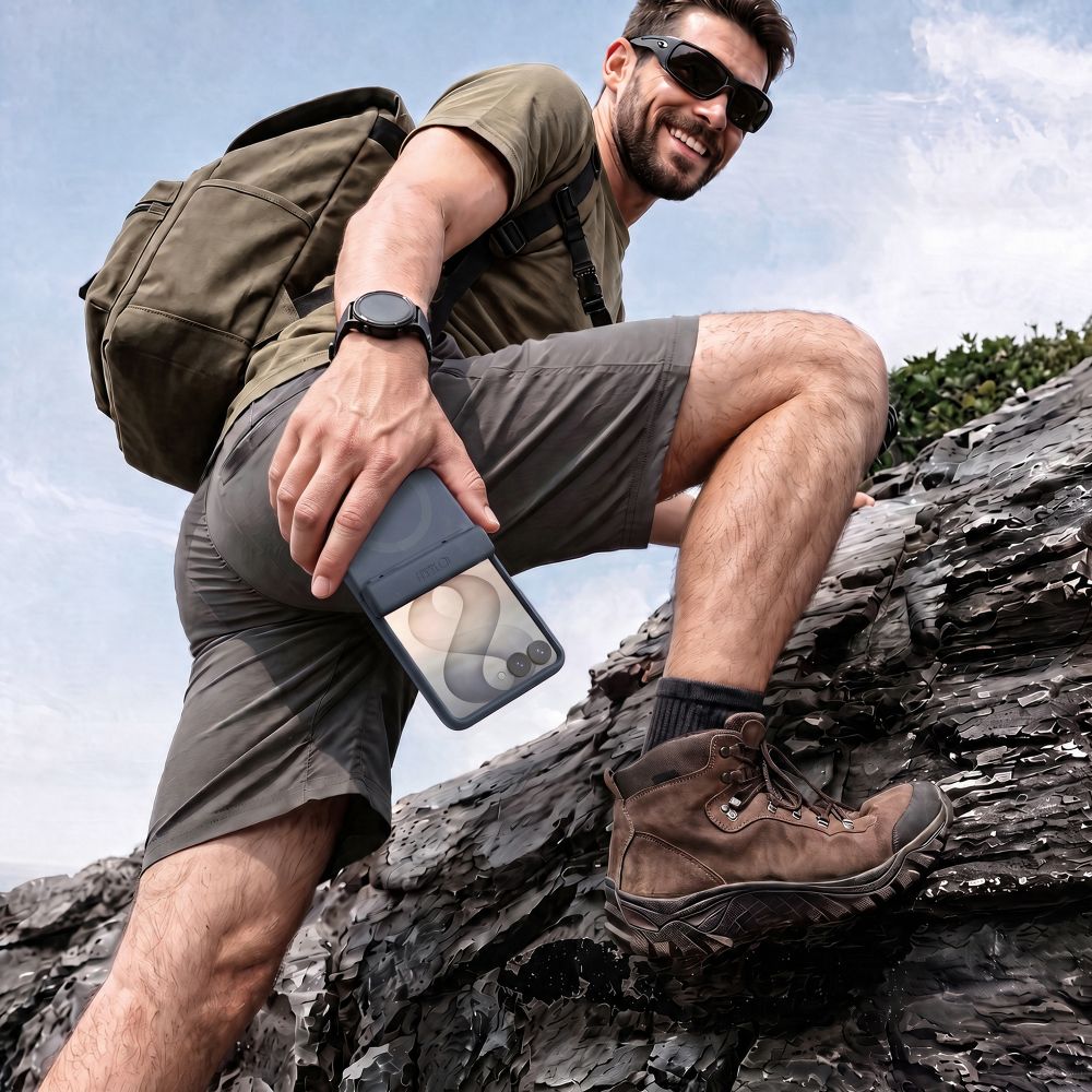 Tech-Protect Kevlar Aura MagSafe-etui til Samsung Galaxy Z Flip 8 – marineblå