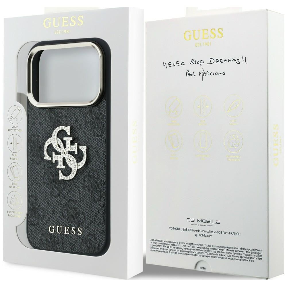 Guess 4G & Big Strass Logo-etui til iPhone 18 Pro / 17 Pro – Sort