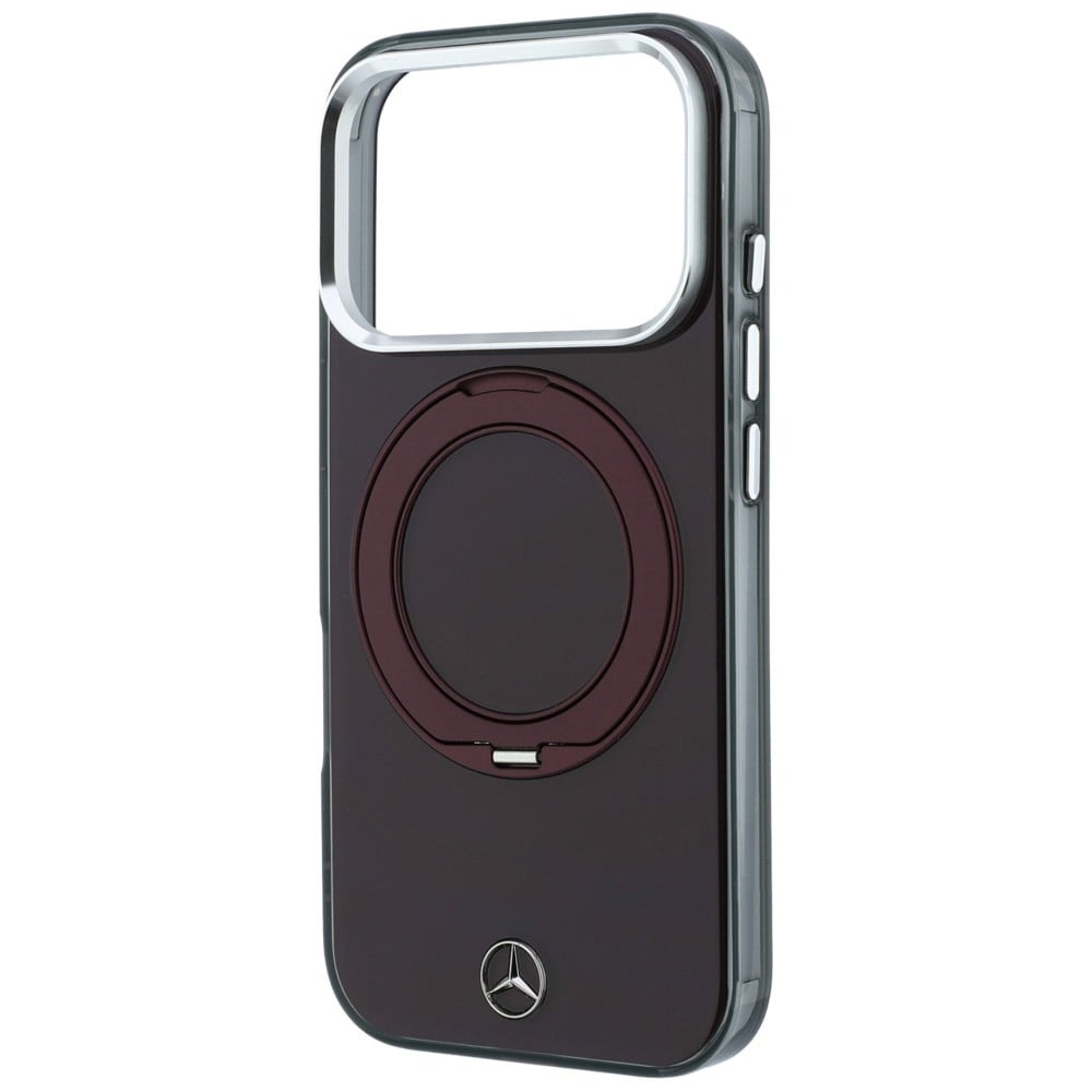 Mercedes Ring Stand Iconic Logo MagSafe-etui til iPhone 18 Pro / 17 Pro – burgunder