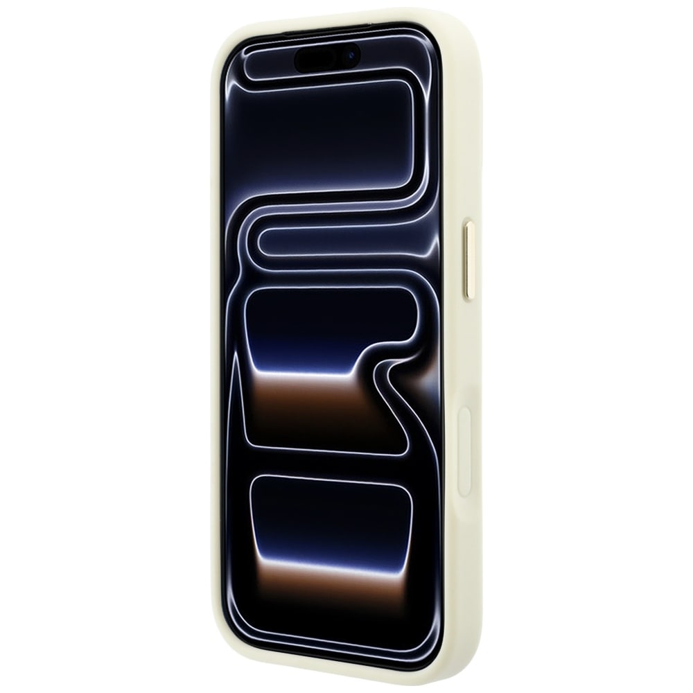 Guess Ring Stand 360 Grained Classic Logo MagSafe-etui til iPhone 18 Pro / 17 Pro – Beige