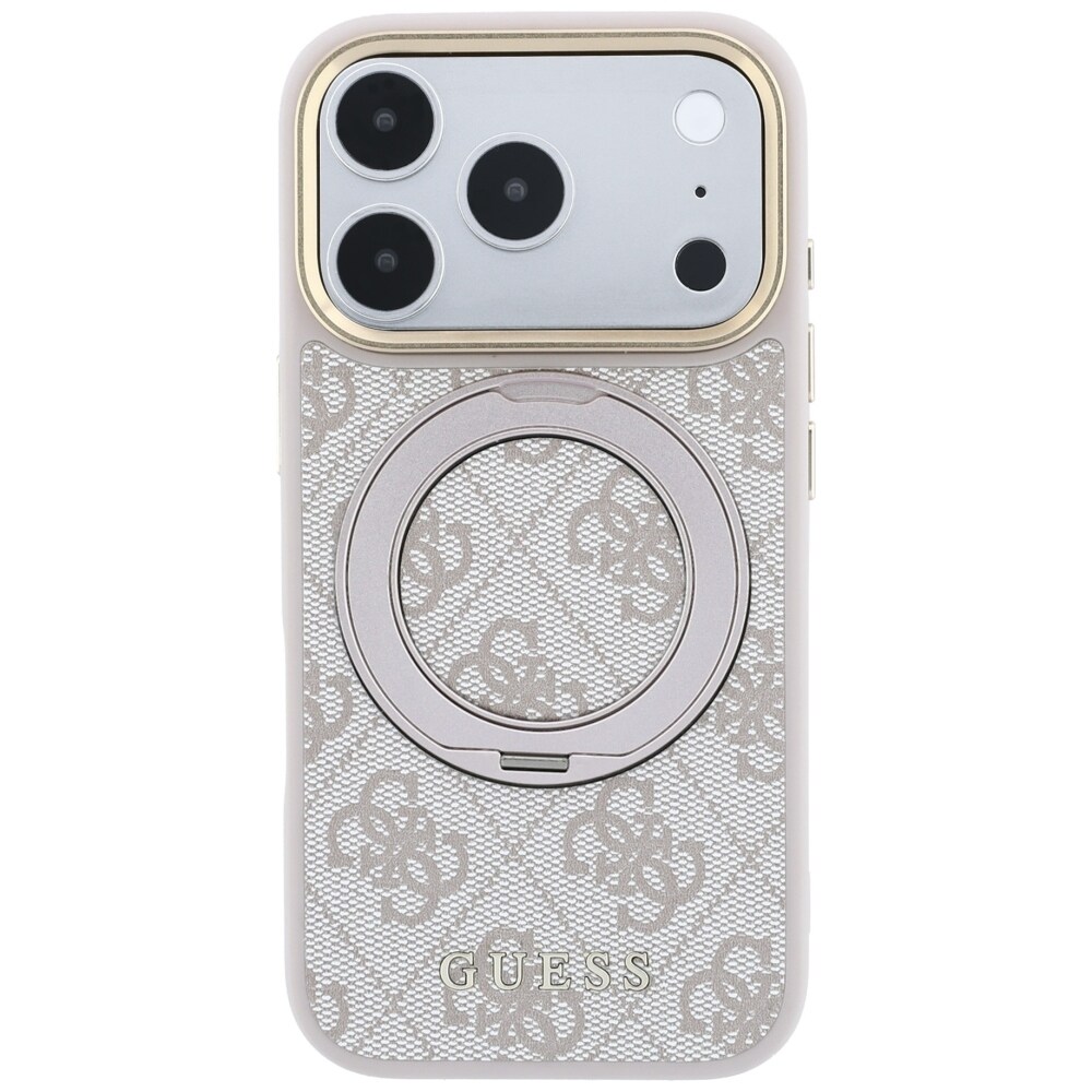 Guess Ring Stand 360 4G Classic Logo MagSafe-etui til iPhone 18 Pro / 17 Pro – lyserød