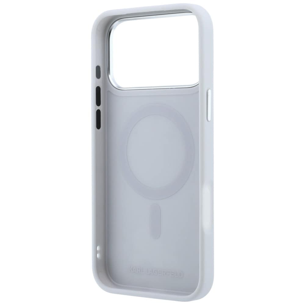Karl Lagerfeld m/ringholder 360 Karl & Choupette-figurer MagSafe-etui iPhone 18 Pro/17 Pro – grå