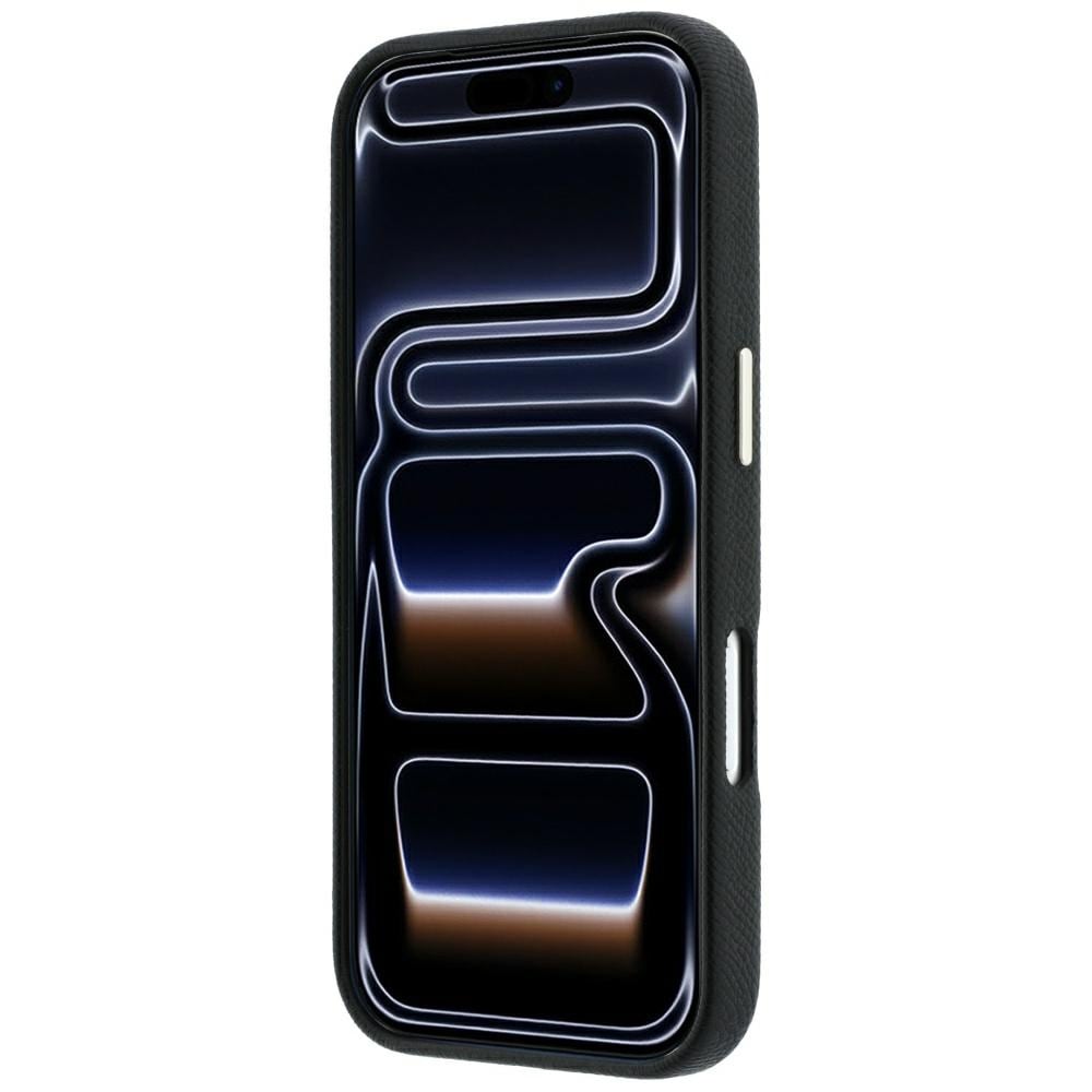 Karl Lagerfeld glat, stort etui med signaturlogo i harpiks til iPhone 18 Pro / 17 Pro – sort