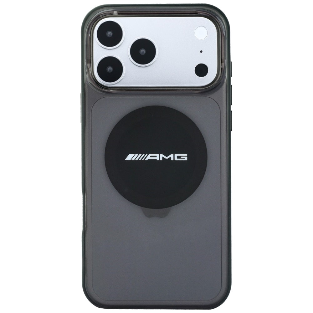 Mercedes AMG IML gennemsigtigt tofarvet MagSafe-etui m/blokmønster til iPhone 18/17 Pro Max – Sort