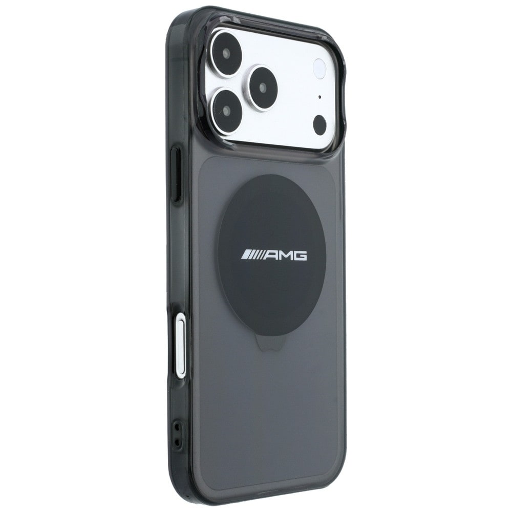 Mercedes AMG IML gennemsigtigt tofarvet MagSafe-etui m/blokmønster til iPhone 18/17 Pro Max – Sort