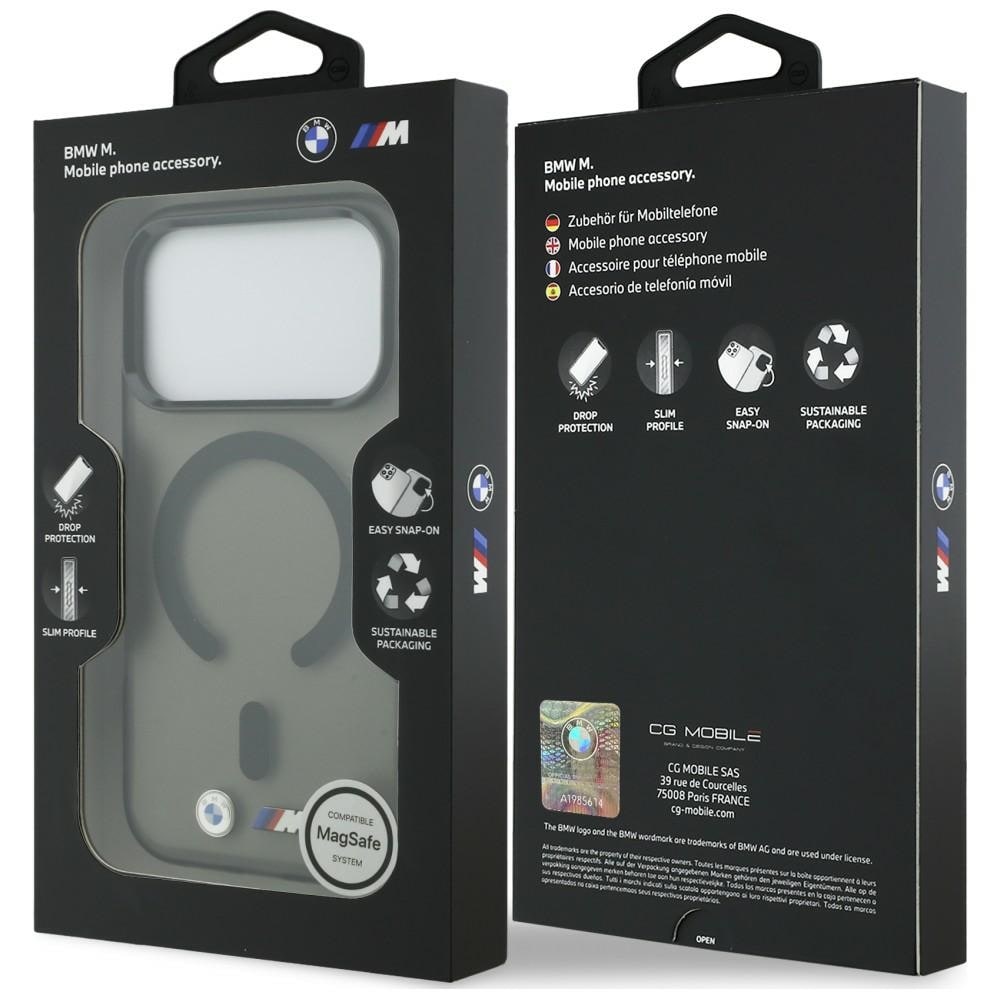 BMW M IML-etui m. frostet metal-logo/-detaljer og MagSafe til iPhone 18 Pro/17 Pro – Sort