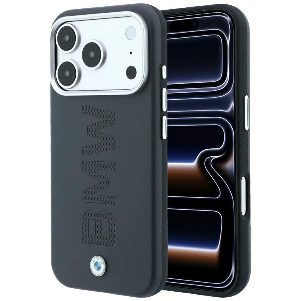 BMW-logo, centreret, præget, MagSafe-etui til iPhone 18 Pro Max / 17 Pro Max – Grå