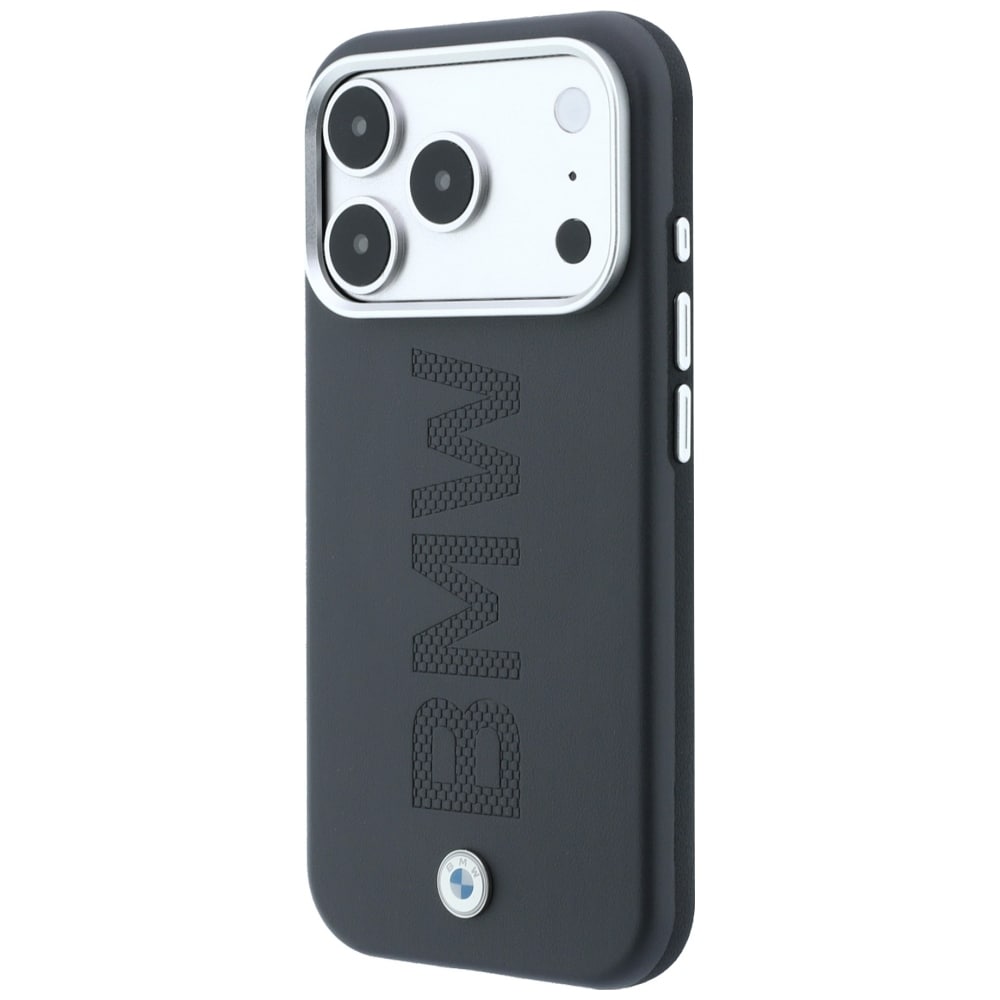 BMW-logo, centreret, præget, MagSafe-etui til iPhone 18 Pro Max / 17 Pro Max – Grå