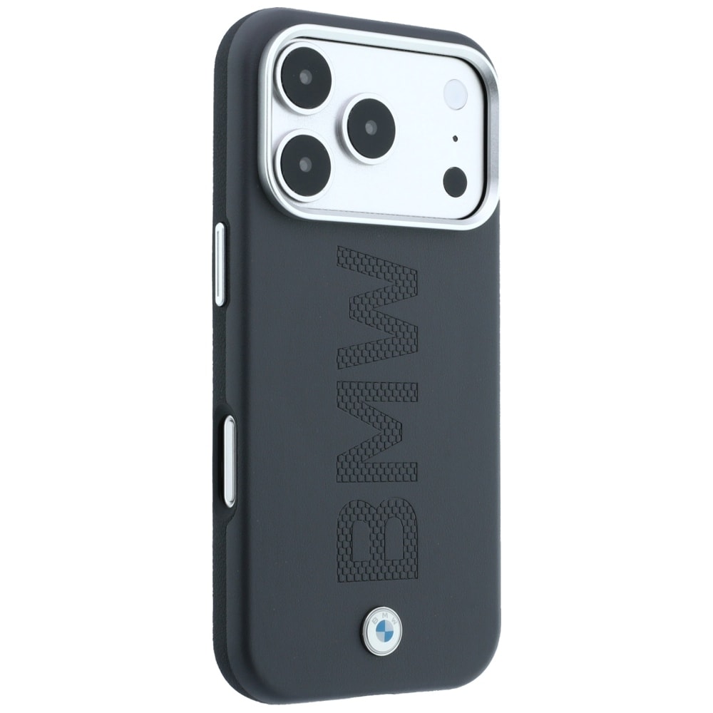 BMW-logo, centreret, præget, MagSafe-etui til iPhone 18 Pro Max / 17 Pro Max – Grå