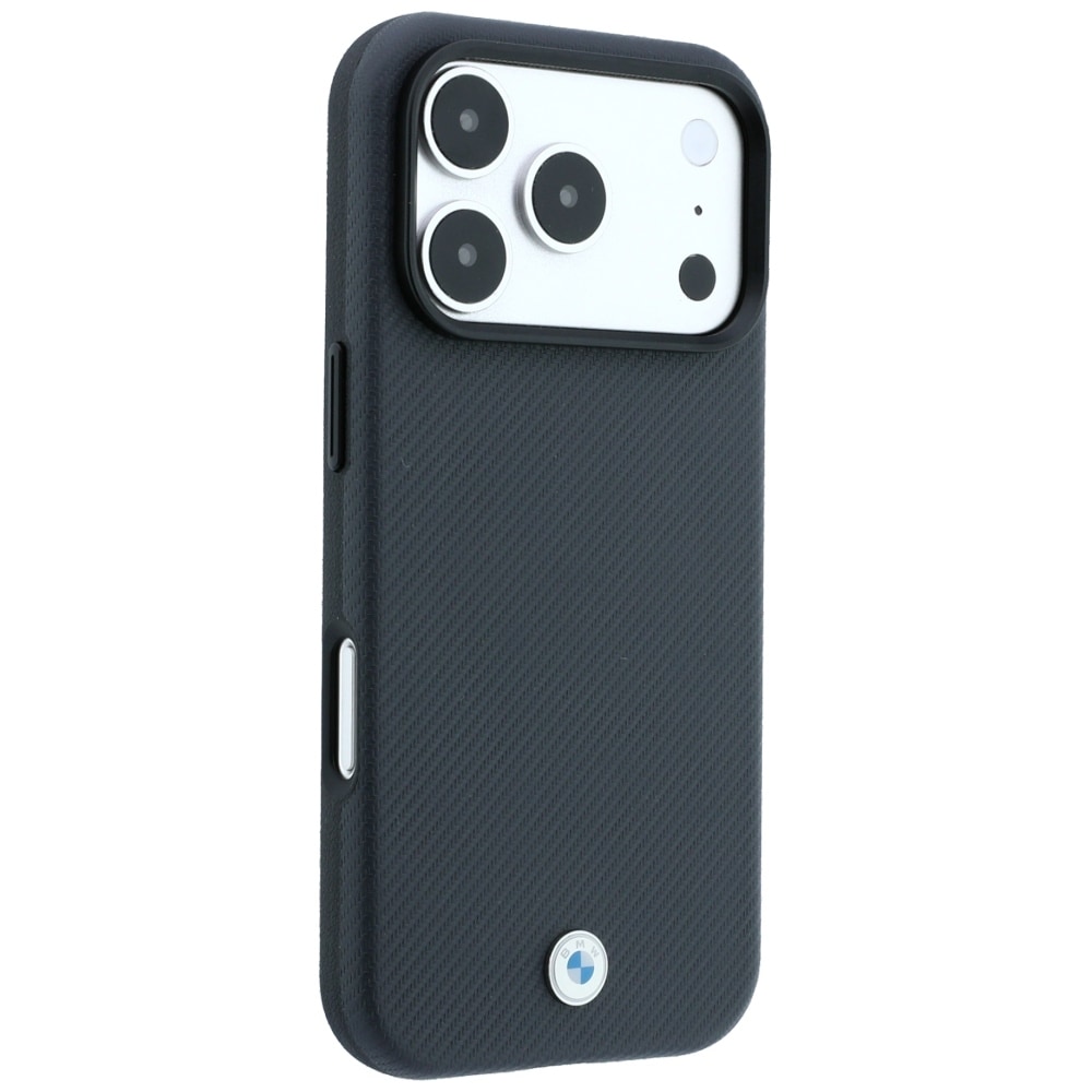 BMW Sign Kevlar-metal-logo MagSafe-etui til iPhone 18 Pro Max / 17 Pro Max – mørkegrå