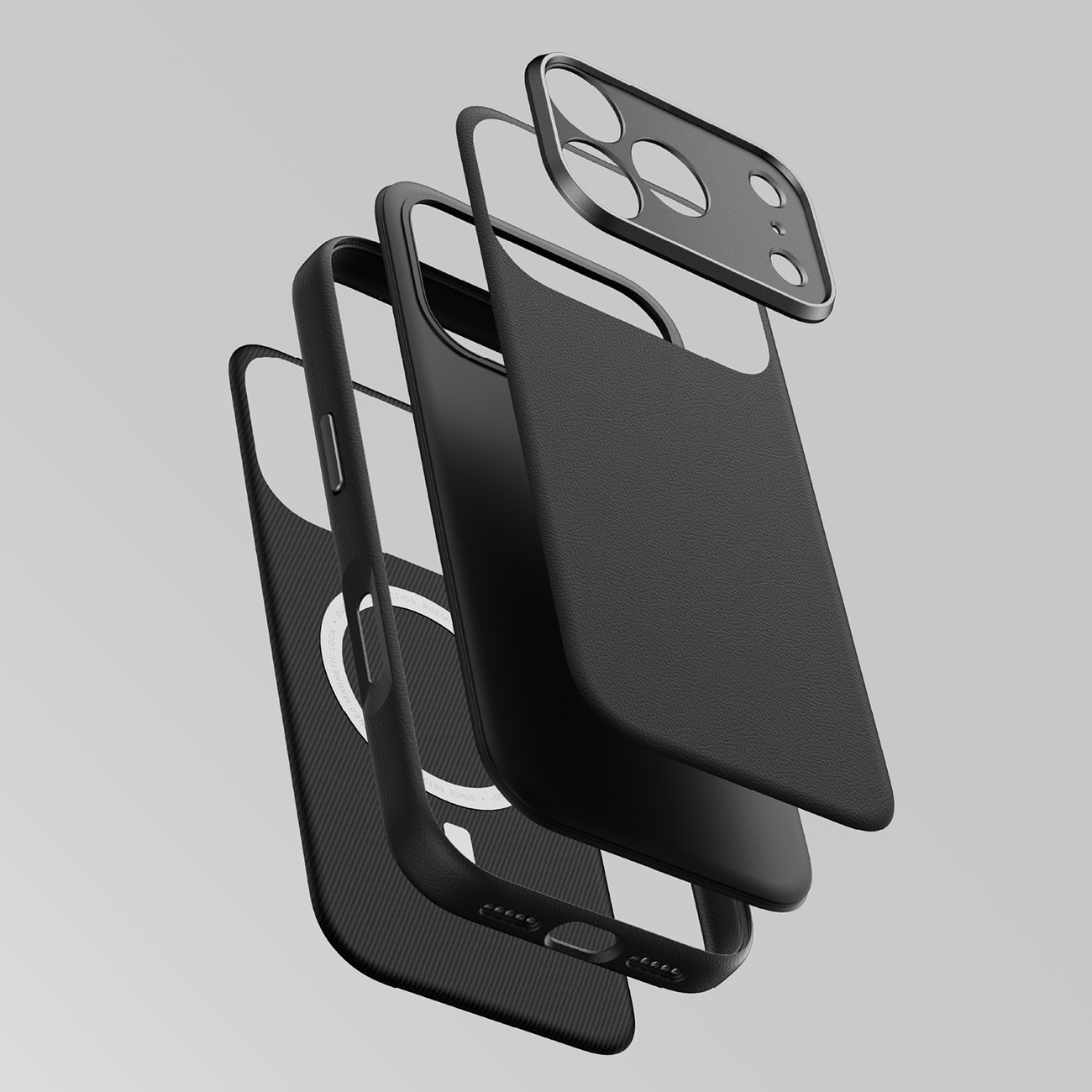 AmazingThing Glamour AllSkin iPhone 18 Pro-etui med kamerabeskyttelse, MagSafe-kompatibelt – sort