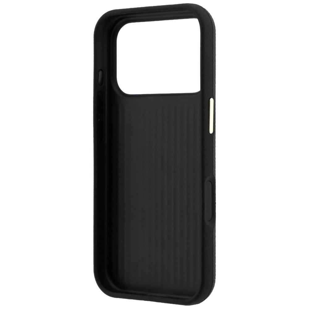 Guess-etui med struktureret overflade og stort logo i harpiks til iPhone 18 Pro / 17 Pro – Sort