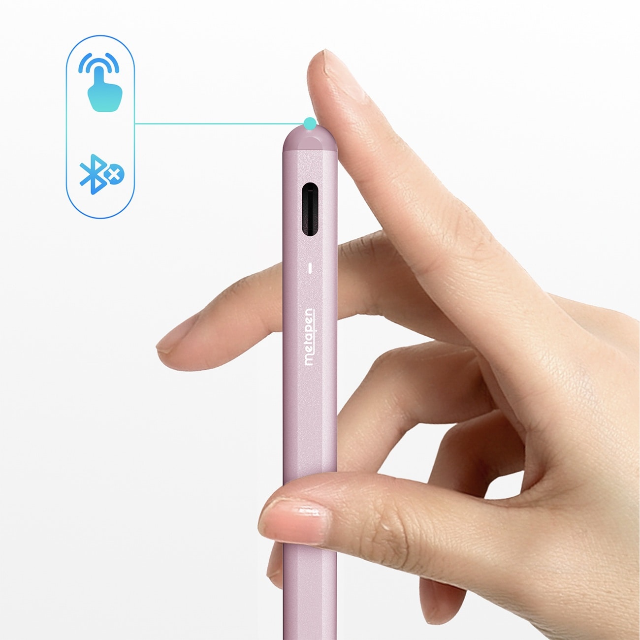 Metapen A8 V4 aktiv penna för iPad med USB-C – rosa