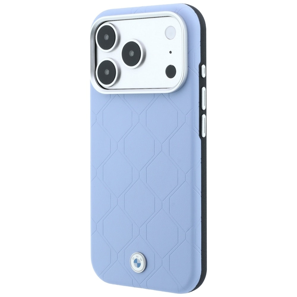 BMW Sign MagSafe-etui med præget, quiltet metal-logo til iPhone 18 Pro Max / 17 Pro Max – Blå
