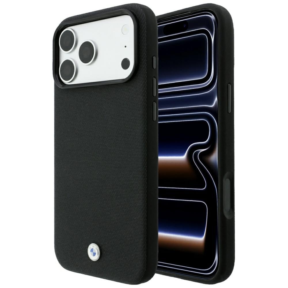BMW Kevlar-etui med metal-logo og MagSafe til iPhone 18 Pro Max / 17 Pro Max – Sort