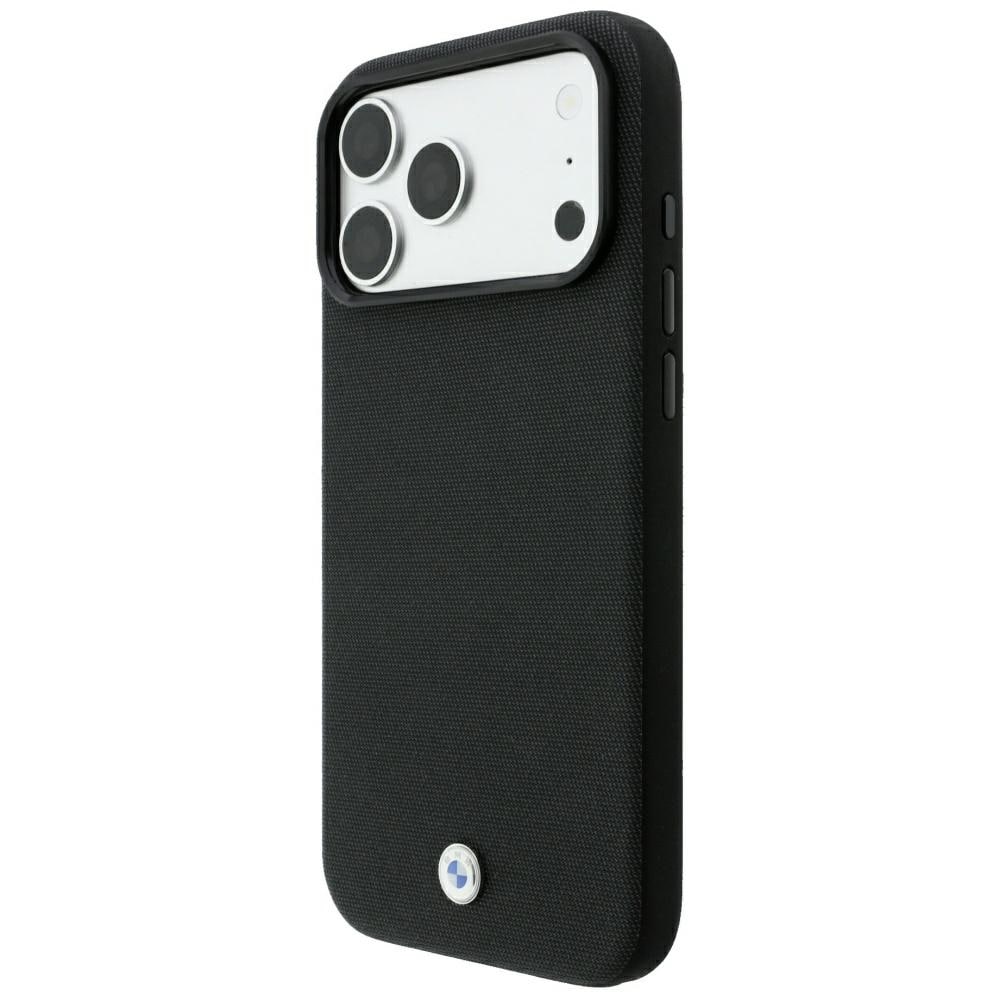 BMW Kevlar-etui med metal-logo og MagSafe til iPhone 18 Pro Max / 17 Pro Max – Sort