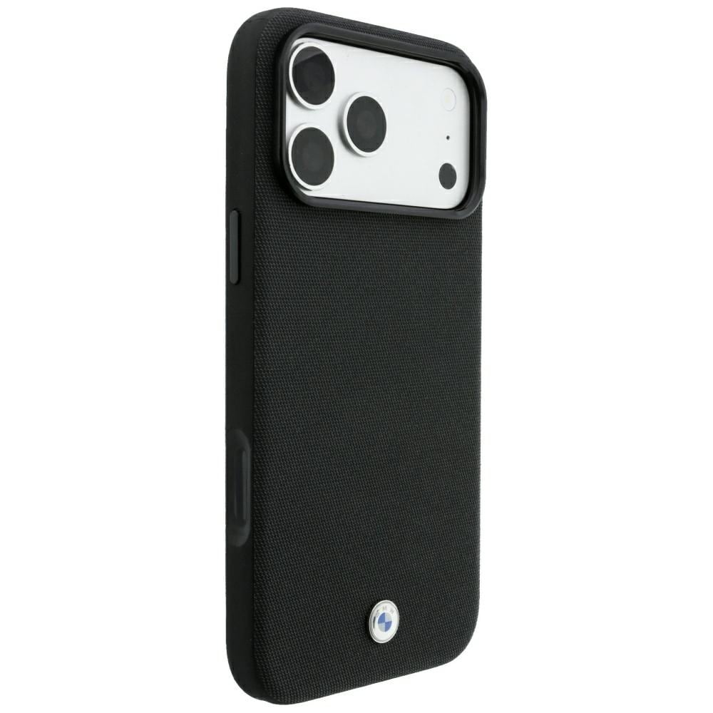 BMW Kevlar-etui med metal-logo og MagSafe til iPhone 18 Pro Max / 17 Pro Max – Sort
