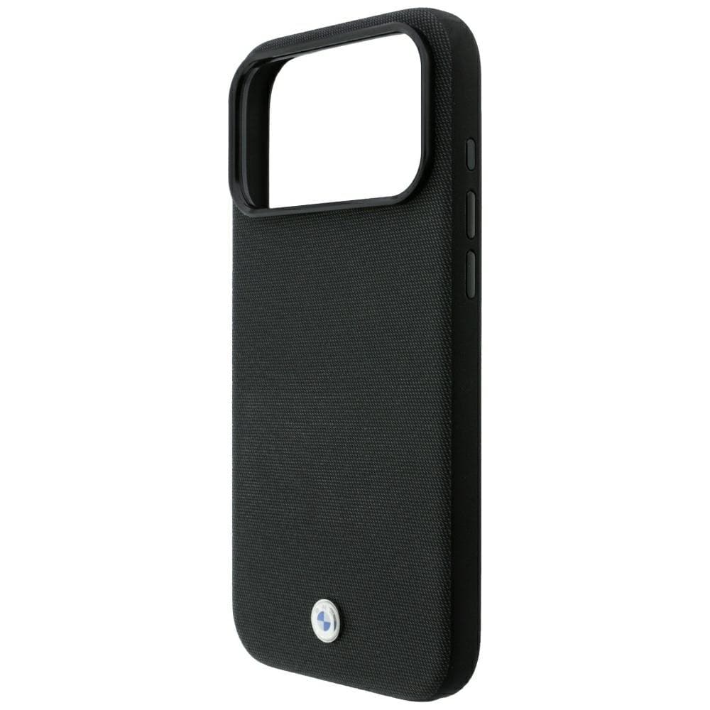 BMW Kevlar-etui med metal-logo og MagSafe til iPhone 18 Pro Max / 17 Pro Max – Sort