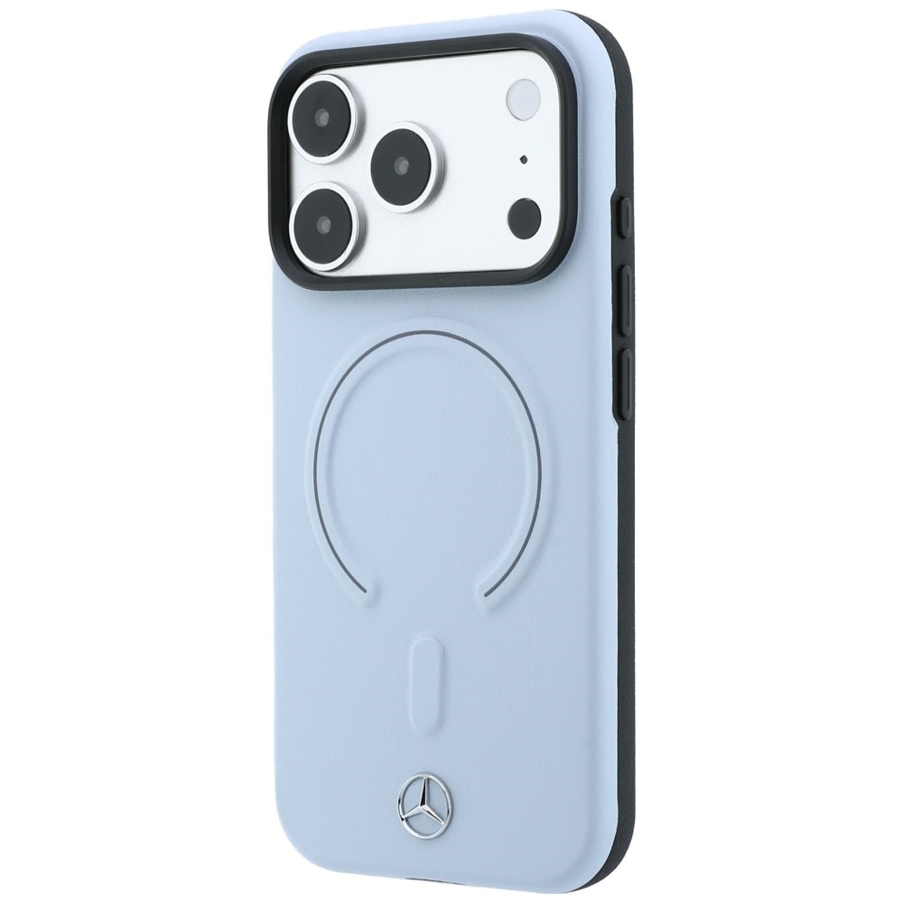 Mercedes 3D MagSafe-etui i læder til iPhone 18 Pro / 17 Pro – Blå
