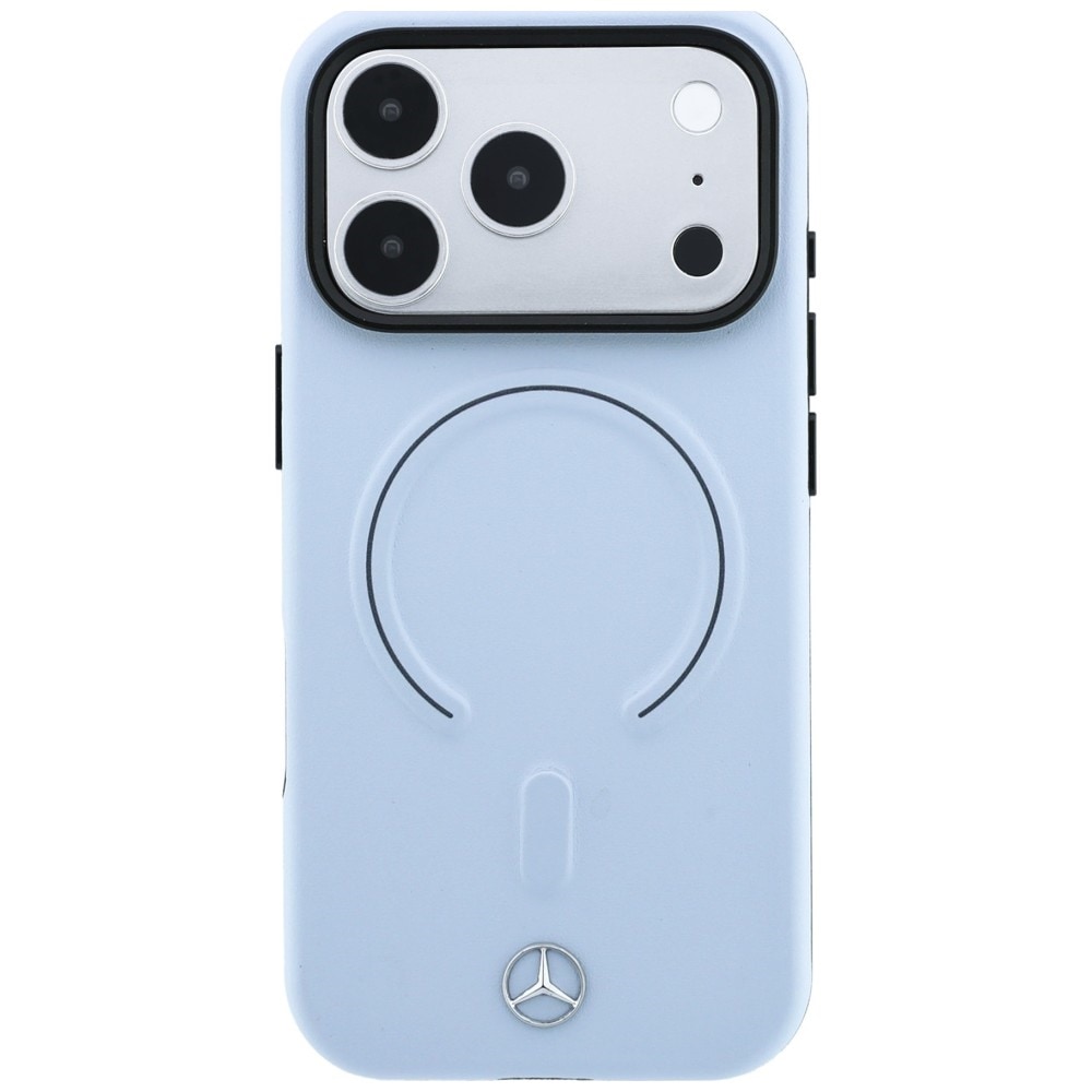 Mercedes 3D MagSafe-etui i læder til iPhone 18 Pro / 17 Pro – Blå