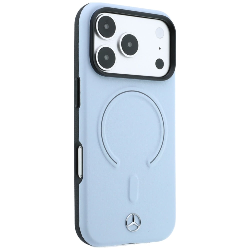 Mercedes 3D MagSafe-etui i læder til iPhone 18 Pro / 17 Pro – Blå