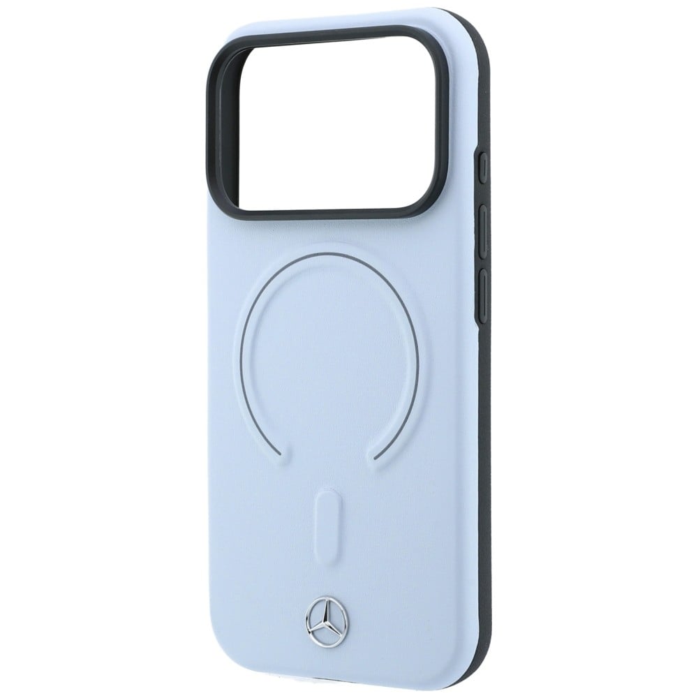 Mercedes 3D MagSafe-etui i læder til iPhone 18 Pro / 17 Pro – Blå