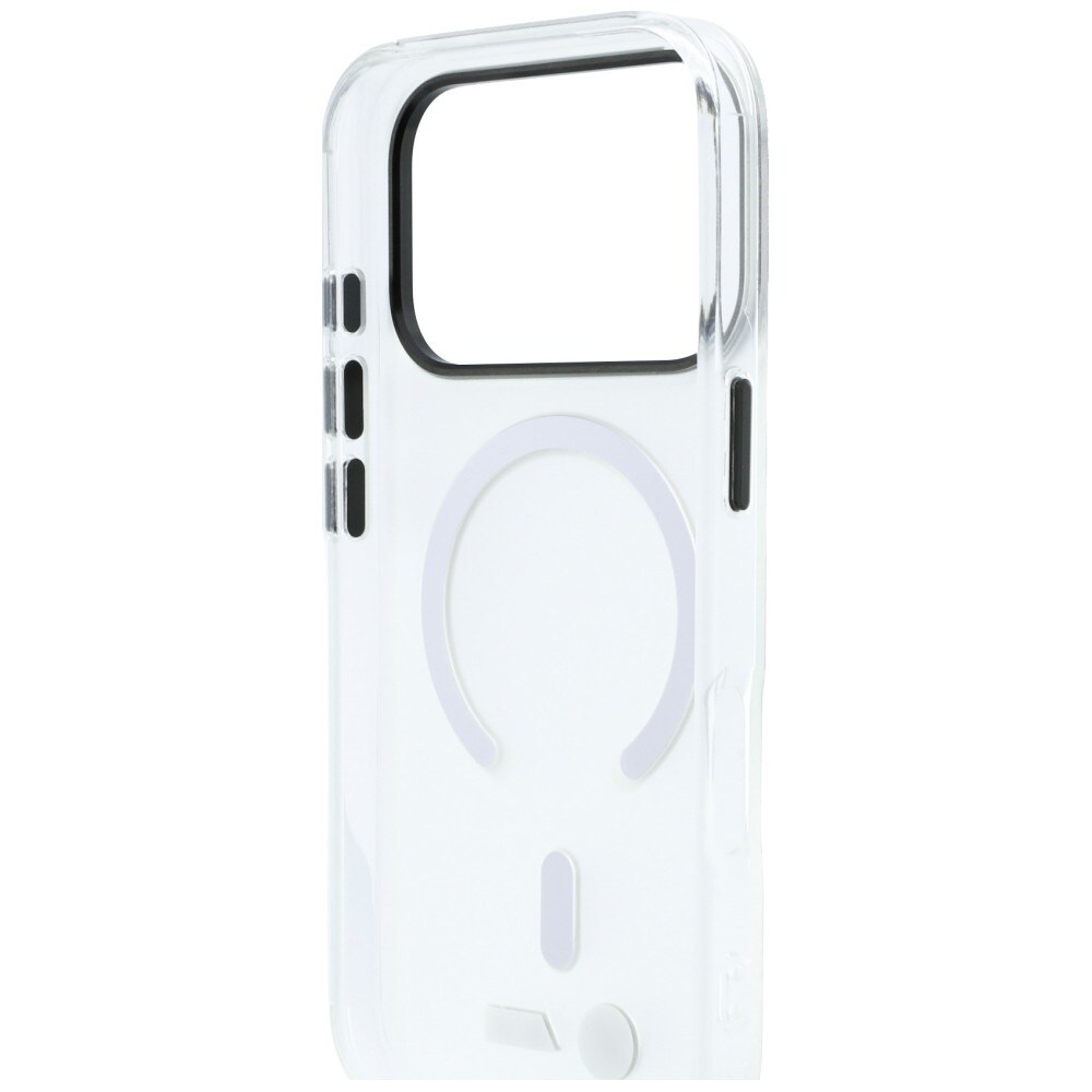 BMW M IML-etui m. frostet metal-logo/-detaljer og MagSafe til iPhone 18/17 Pro – gennemsigtigt