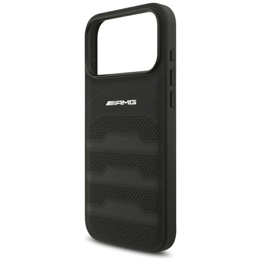 Mercedes AMG læderetui med præget logo til iPhone 18 Pro Max / 17 Pro Max – Sort