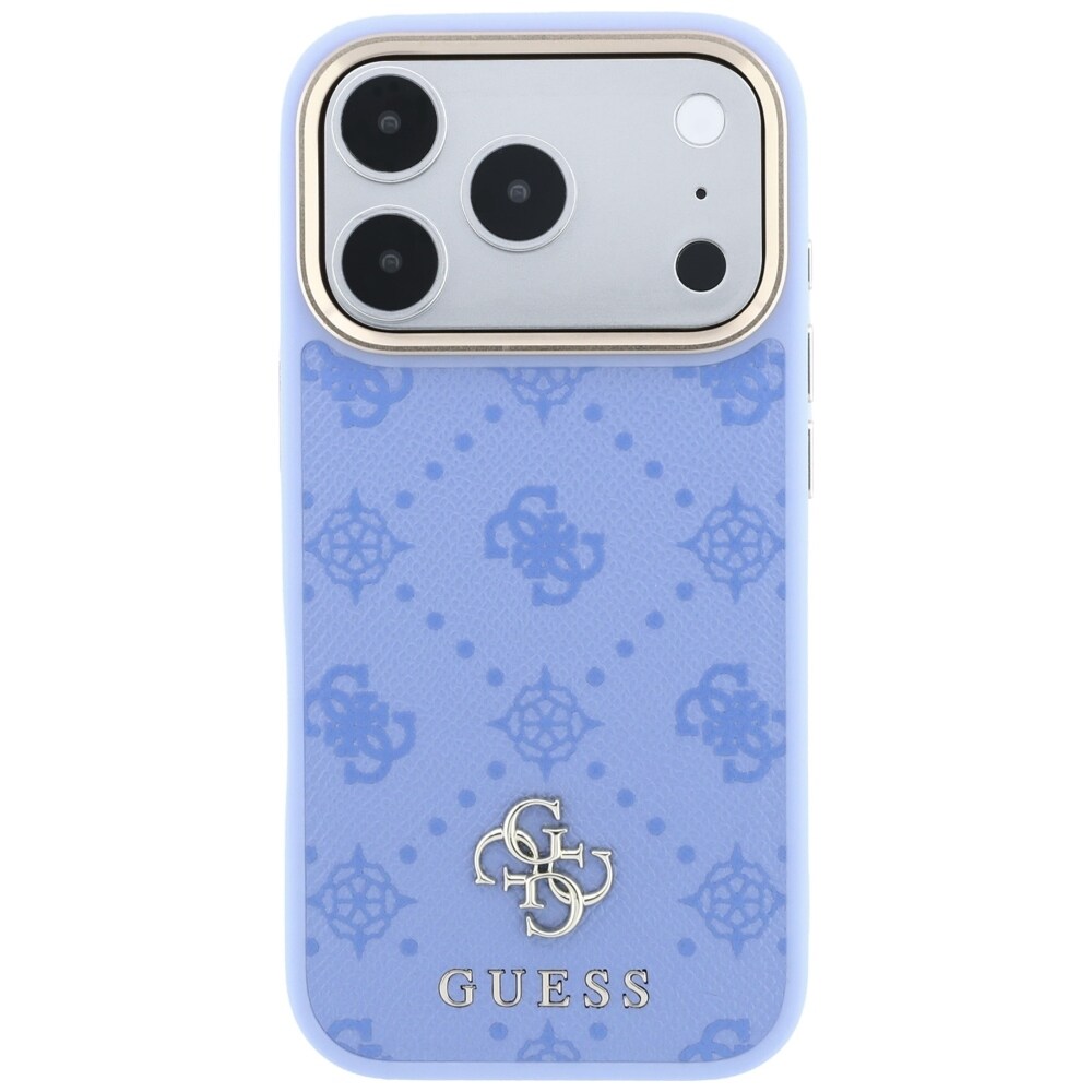 Guess Peony 4G MagSafe-fodral med litet logo för iPhone 18 Pro / 17 Pro – ljusblått