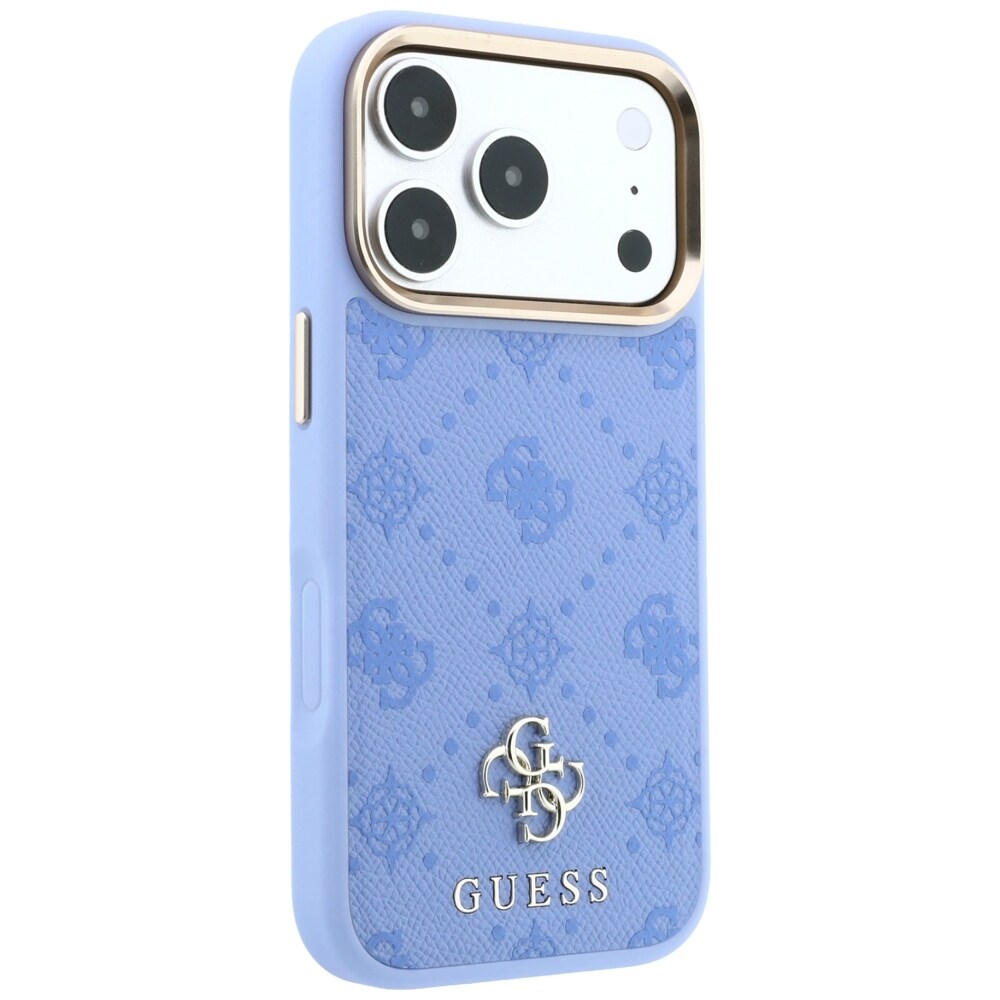 Guess Peony 4G MagSafe-fodral med litet logo för iPhone 18 Pro / 17 Pro – ljusblått