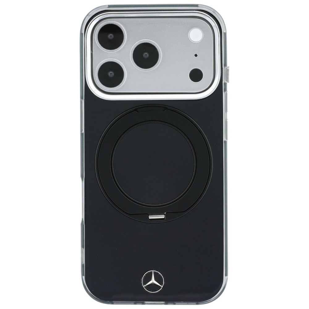 Mercedes Ring Stand – MagSafe-etui med ikonisk logo til iPhone 18 Pro / 17 Pro – Sort