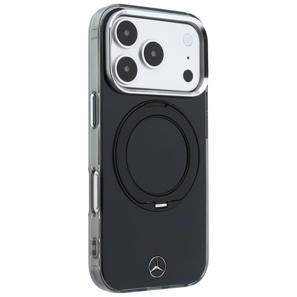 Mercedes Ring Stand – MagSafe-etui med ikonisk logo til iPhone 18 Pro / 17 Pro – Sort