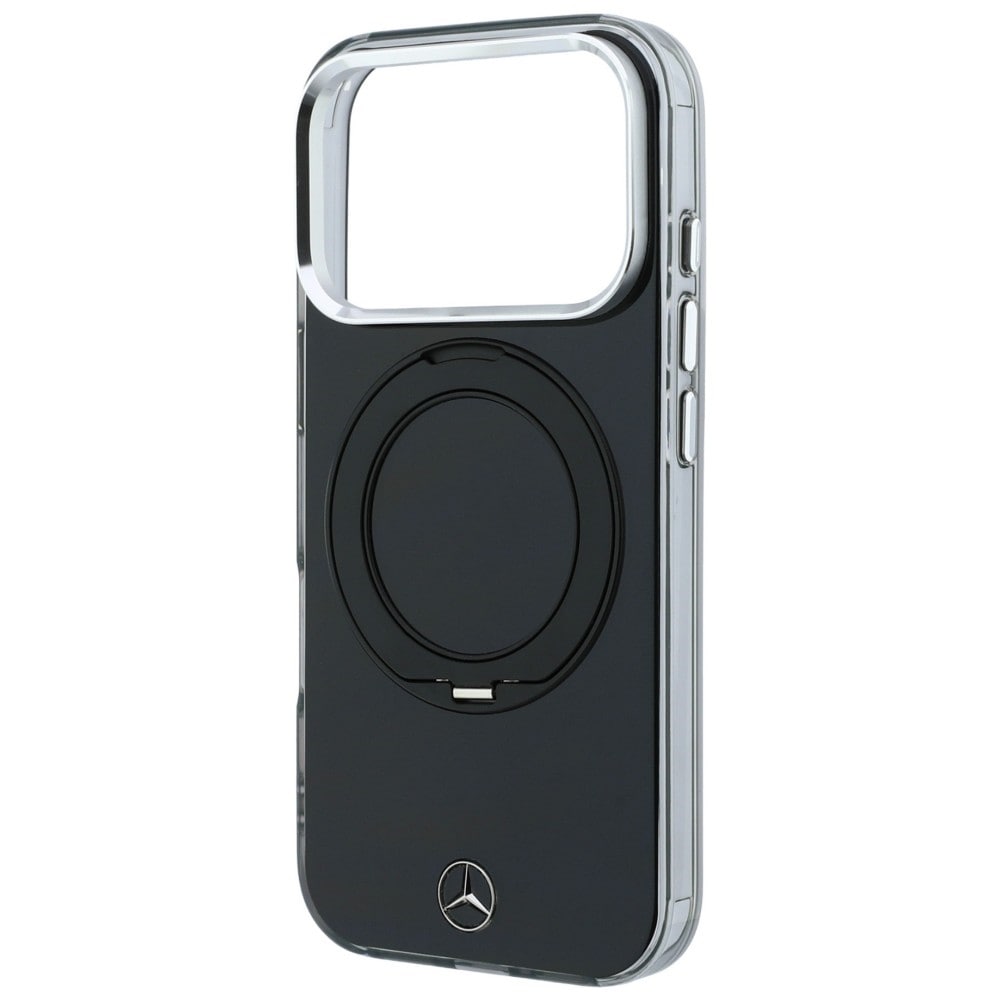 Mercedes Ring Stand – MagSafe-etui med ikonisk logo til iPhone 18 Pro / 17 Pro – Sort