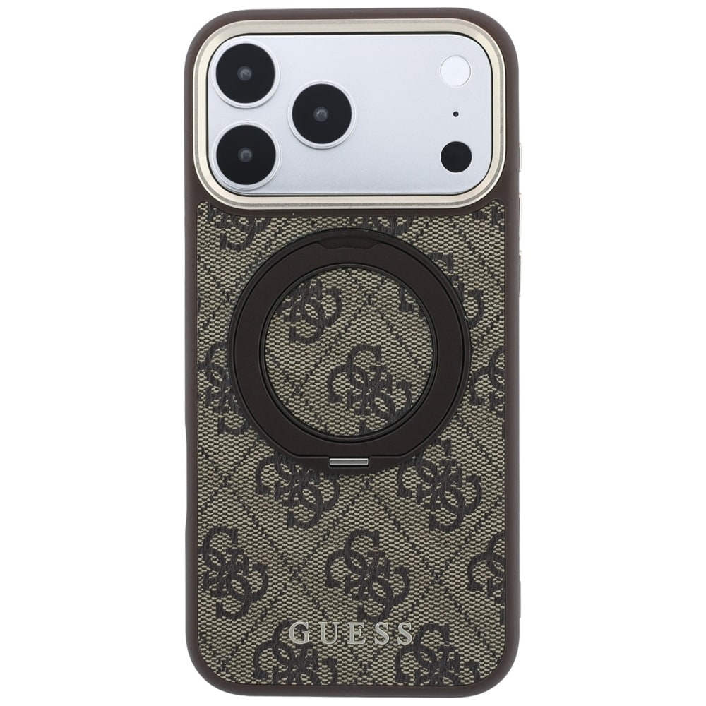 Guess Ring Stand 360 4G Classic Logo MagSafe-etui til iPhone 18 Pro Max / 17 Pro Max – Brun