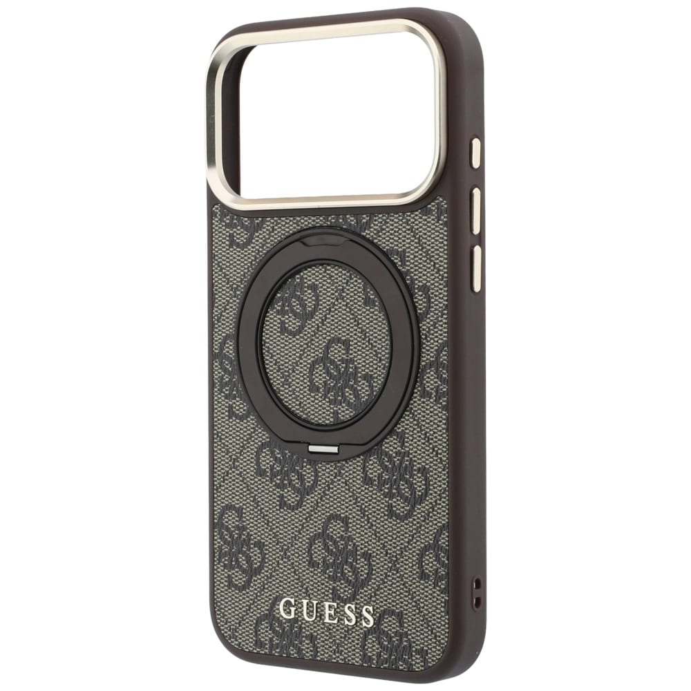 Guess Ring Stand 360 4G Classic Logo MagSafe-etui til iPhone 18 Pro Max / 17 Pro Max – Brun