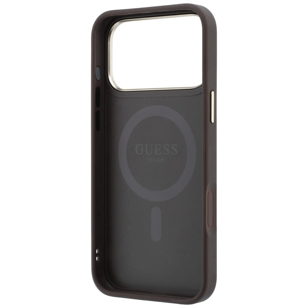 Guess Ring Stand 360 4G Classic Logo MagSafe-etui til iPhone 18 Pro Max / 17 Pro Max – Brun