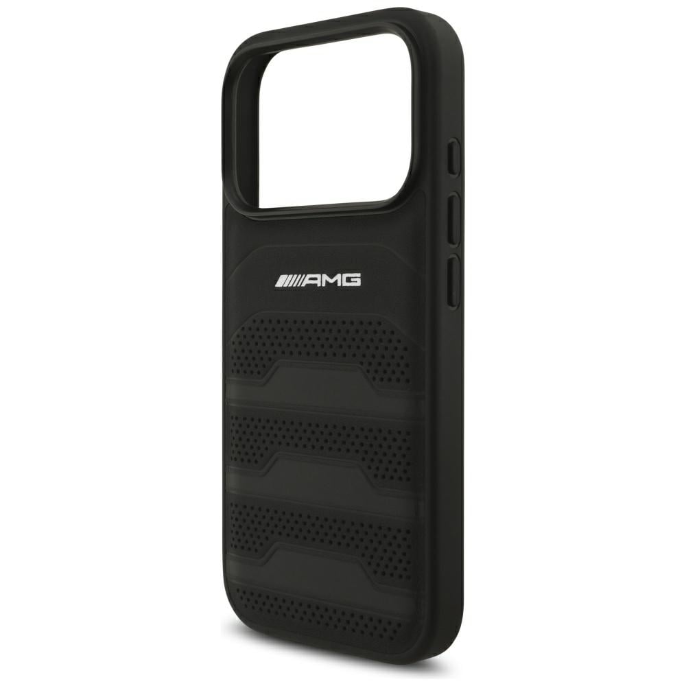 Mercedes AMG-etui med præget logo i læder til iPhone 18 Pro / 17 Pro – sort