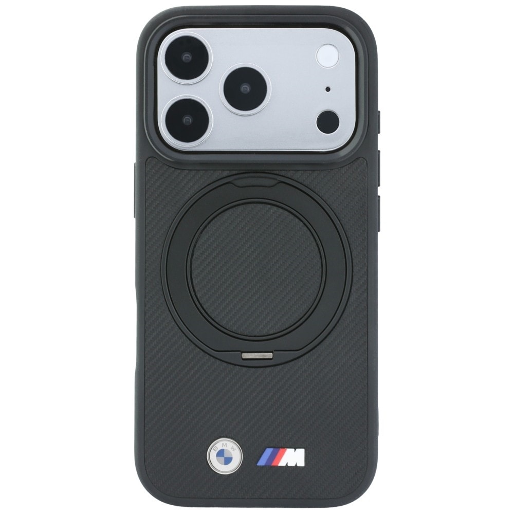 BMW Kevlar Ring Stand 360 MagSafe-etui til iPhone 18 Pro / 17 Pro – Sort