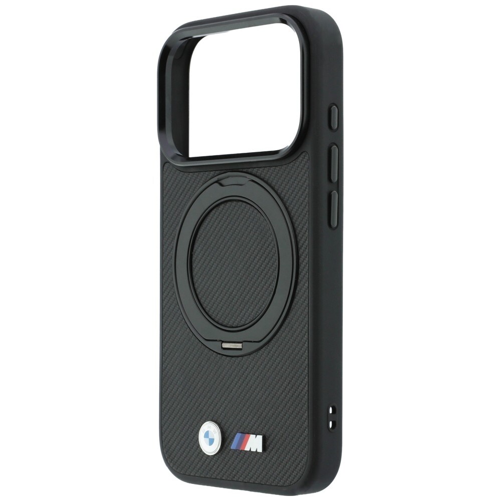 BMW Kevlar Ring Stand 360 MagSafe-etui til iPhone 18 Pro / 17 Pro – Sort