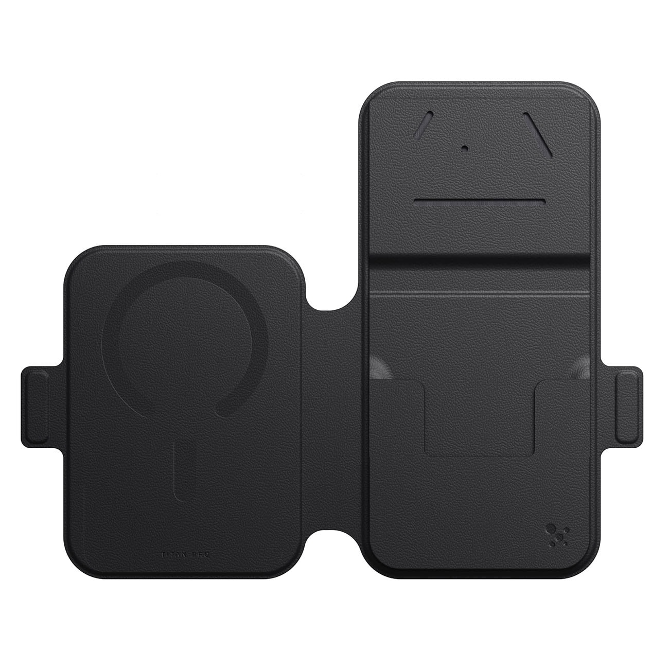 AmazingThing Titan Pro Lens Flip Set – iPhone 18 Pro Max-etui m. lommebog, MagSafe – Sort