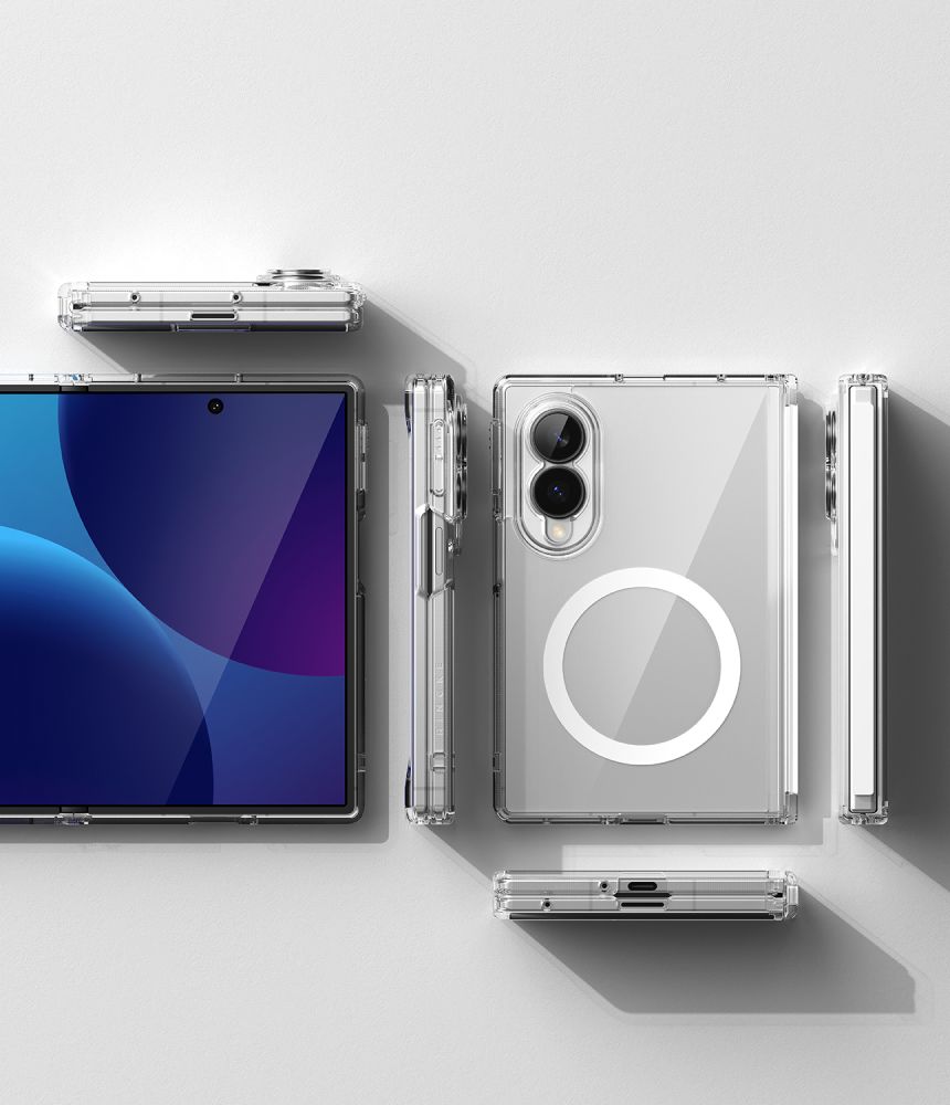 Ringke Fusion Flap magnetisk MagSafe-etui til Samsung Galaxy Z Fold 8 – gennemsigtigt