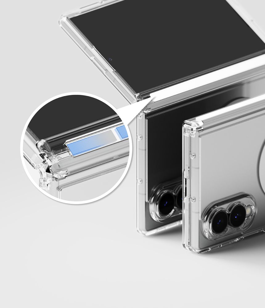 Ringke Fusion Flap magnetisk MagSafe-etui til Samsung Galaxy Z Fold 8 – gennemsigtigt