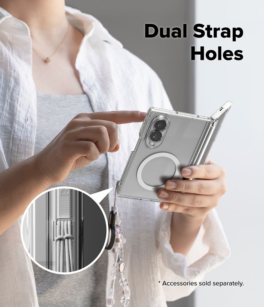 Ringke Fusion Flap magnetisk MagSafe-etui til Samsung Galaxy Z Fold 8 – gennemsigtigt