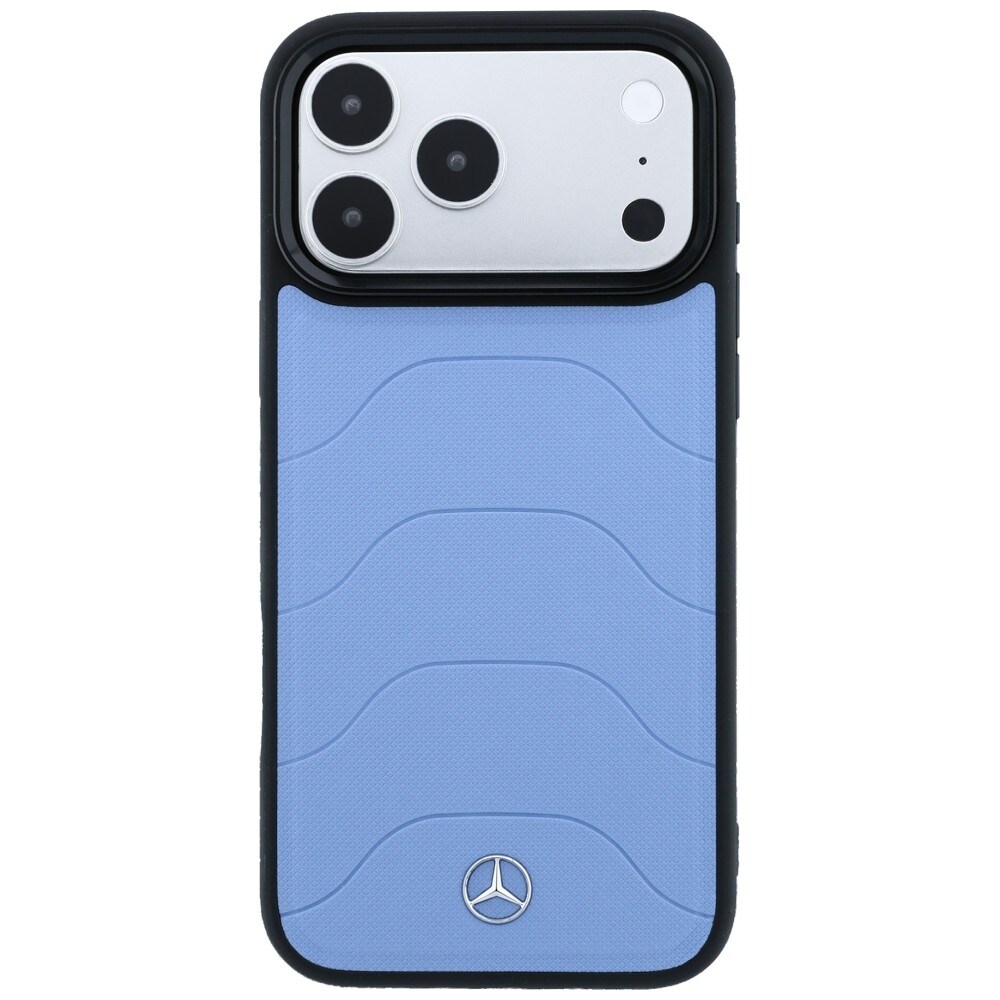 Mercedes læder-mesh-etui med sløjfe og MagSafe til iPhone 18 Pro Max / 17 Pro Max – Blå