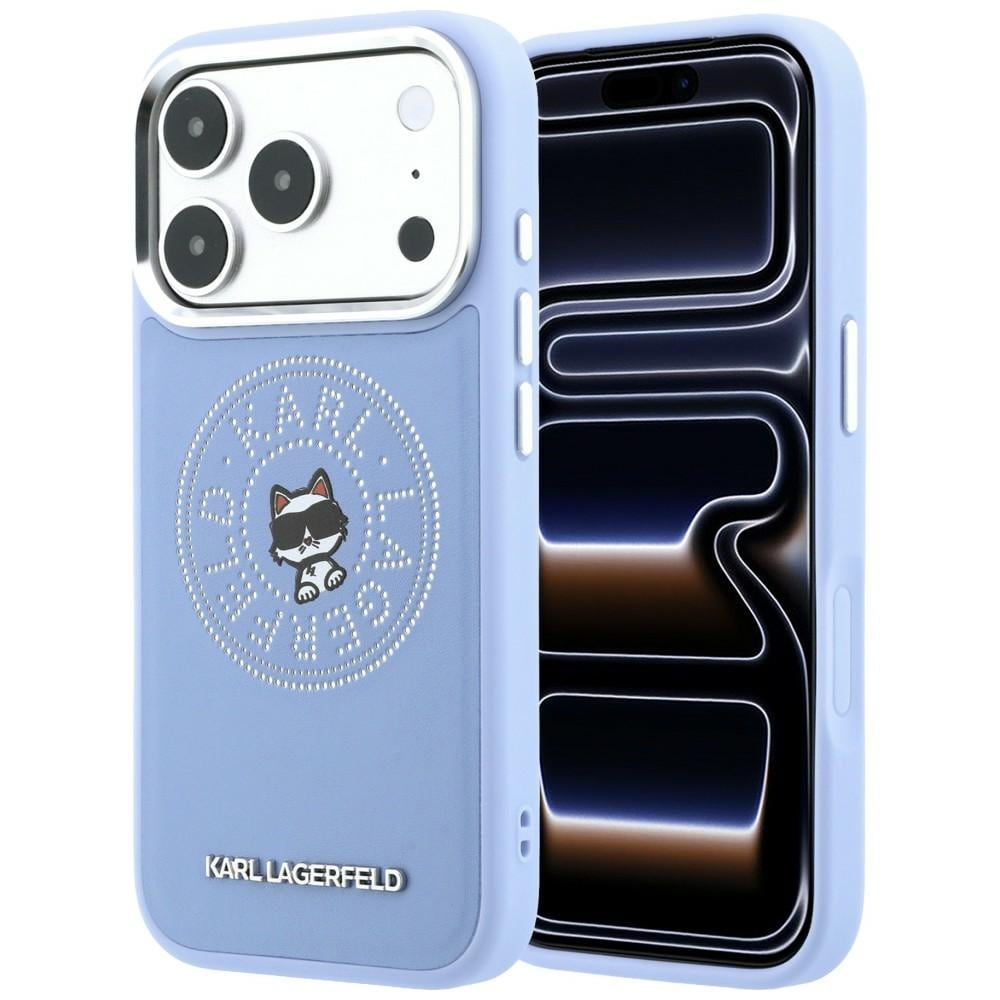Karl Lagerfeld Point & Choupette Sketch MagSafe-etui til iPhone 18 Pro Max / 17 Pro Max – Blå