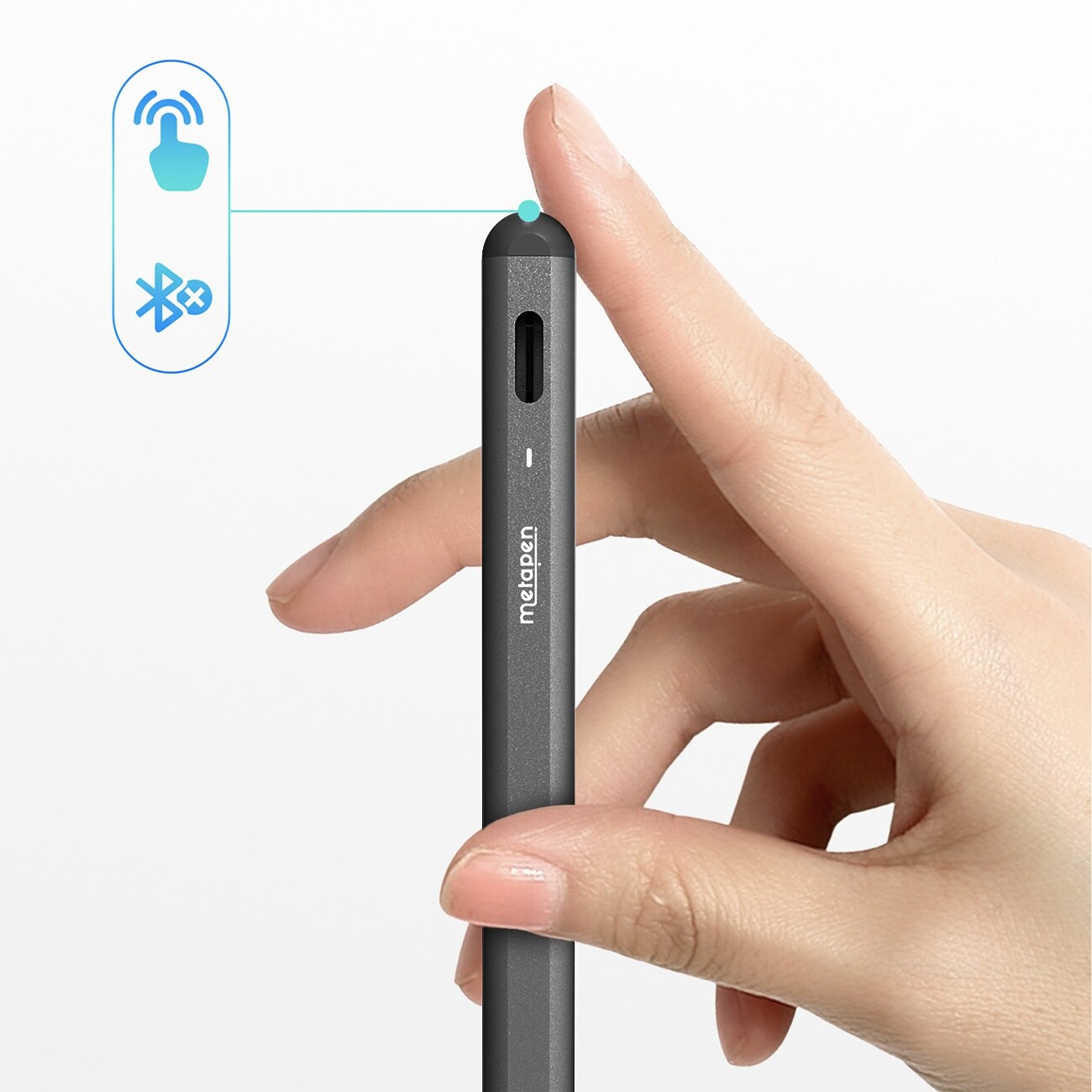 Metapen A8 V4 aktiv penna för iPad med USB-C – svart