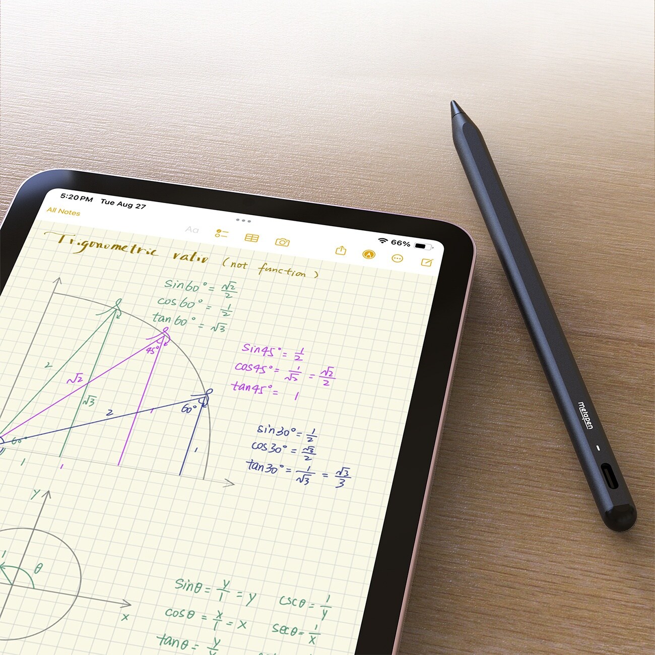 Metapen A8 V4 aktiv penna för iPad med USB-C – svart