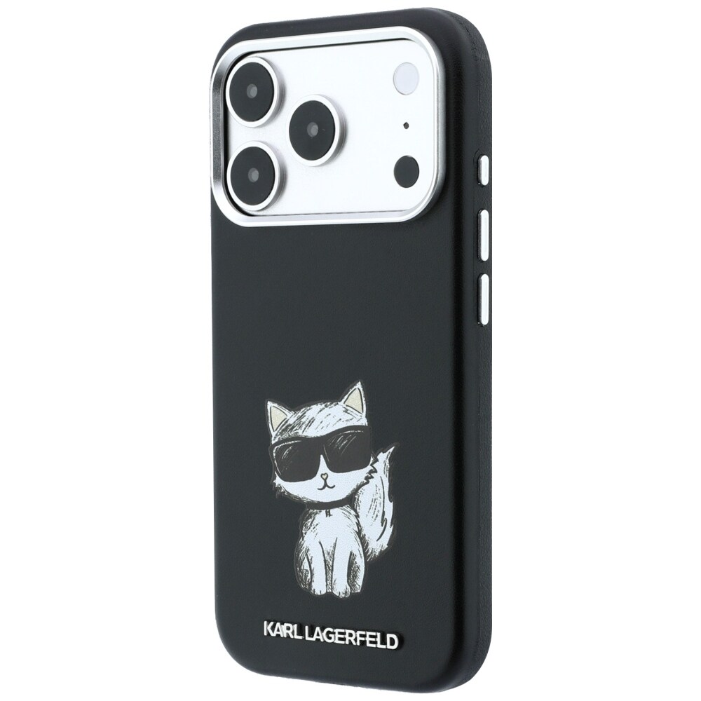 Karl Lagerfeld Smooth Choupette Sketch MagSafe-etui til iPhone 18 Pro Max / 17 Pro Max – Sort