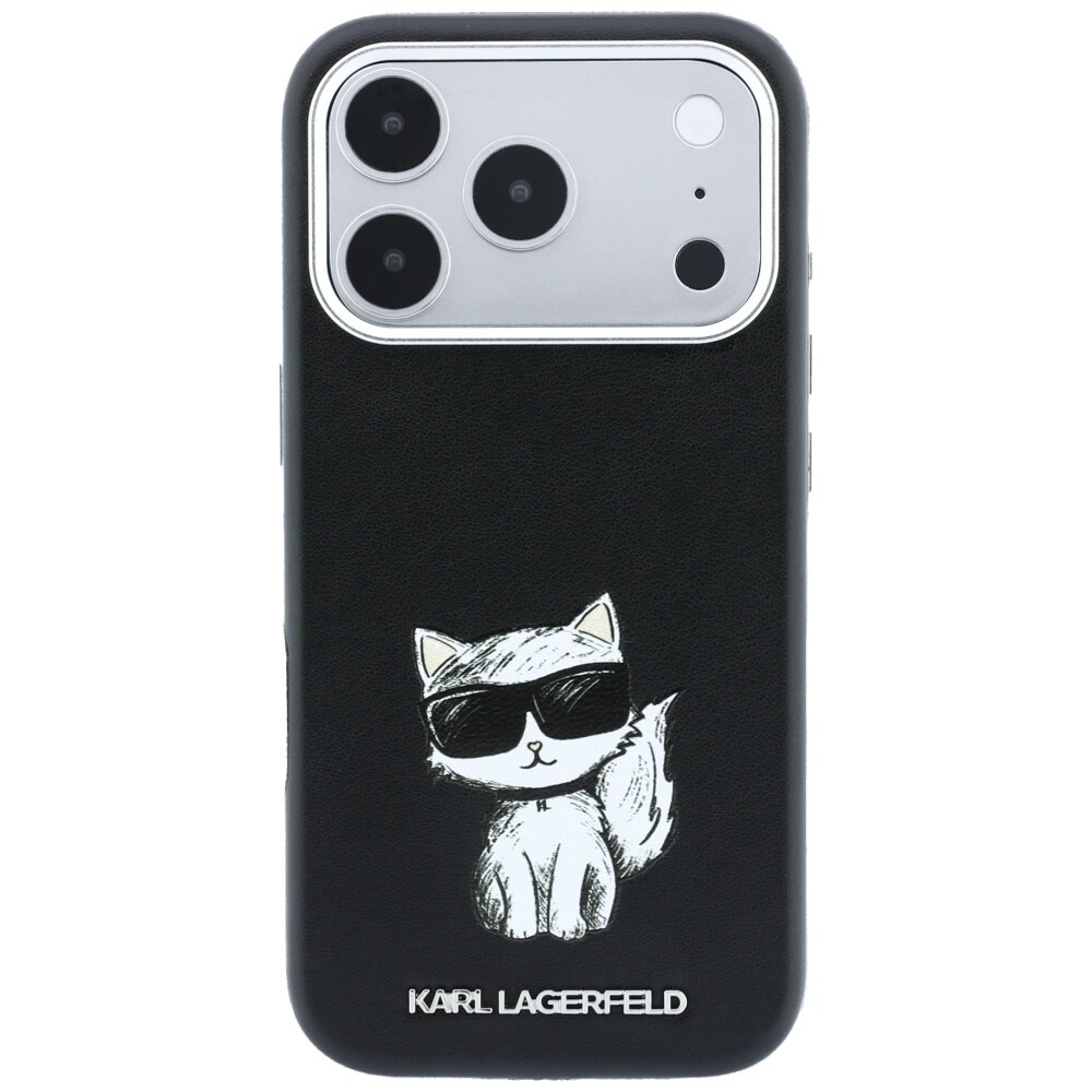 Karl Lagerfeld Smooth Choupette Sketch MagSafe-etui til iPhone 18 Pro Max / 17 Pro Max – Sort