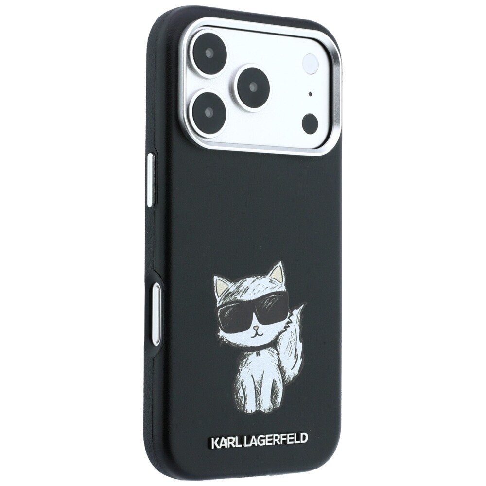 Karl Lagerfeld Smooth Choupette Sketch MagSafe-etui til iPhone 18 Pro Max / 17 Pro Max – Sort
